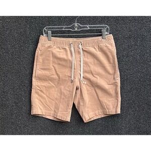 Vuori Corduroy Shorts Mens Size Medium Beige Optimist Casual Elastic Waist V385